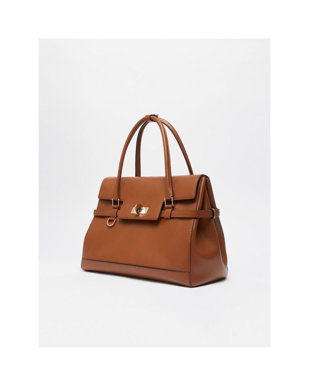 Max Mara Brown Natural Leather Handbag