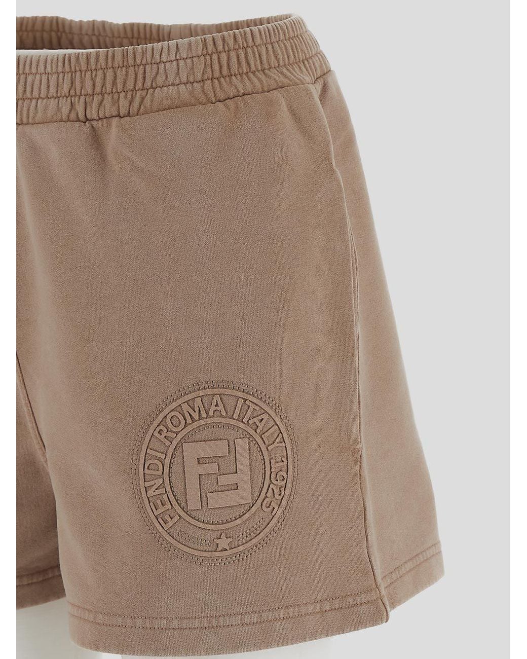 Fendi Natural Logo Detailed Sweat Shorts