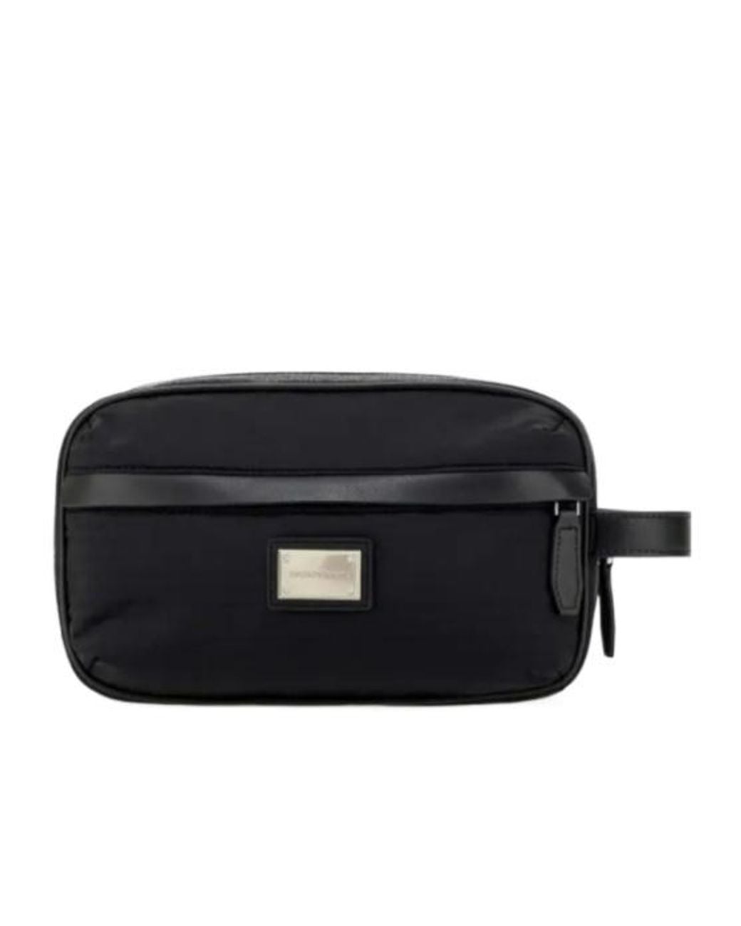 Emporio Armani Black Monogrammed Toiletry Bag for men