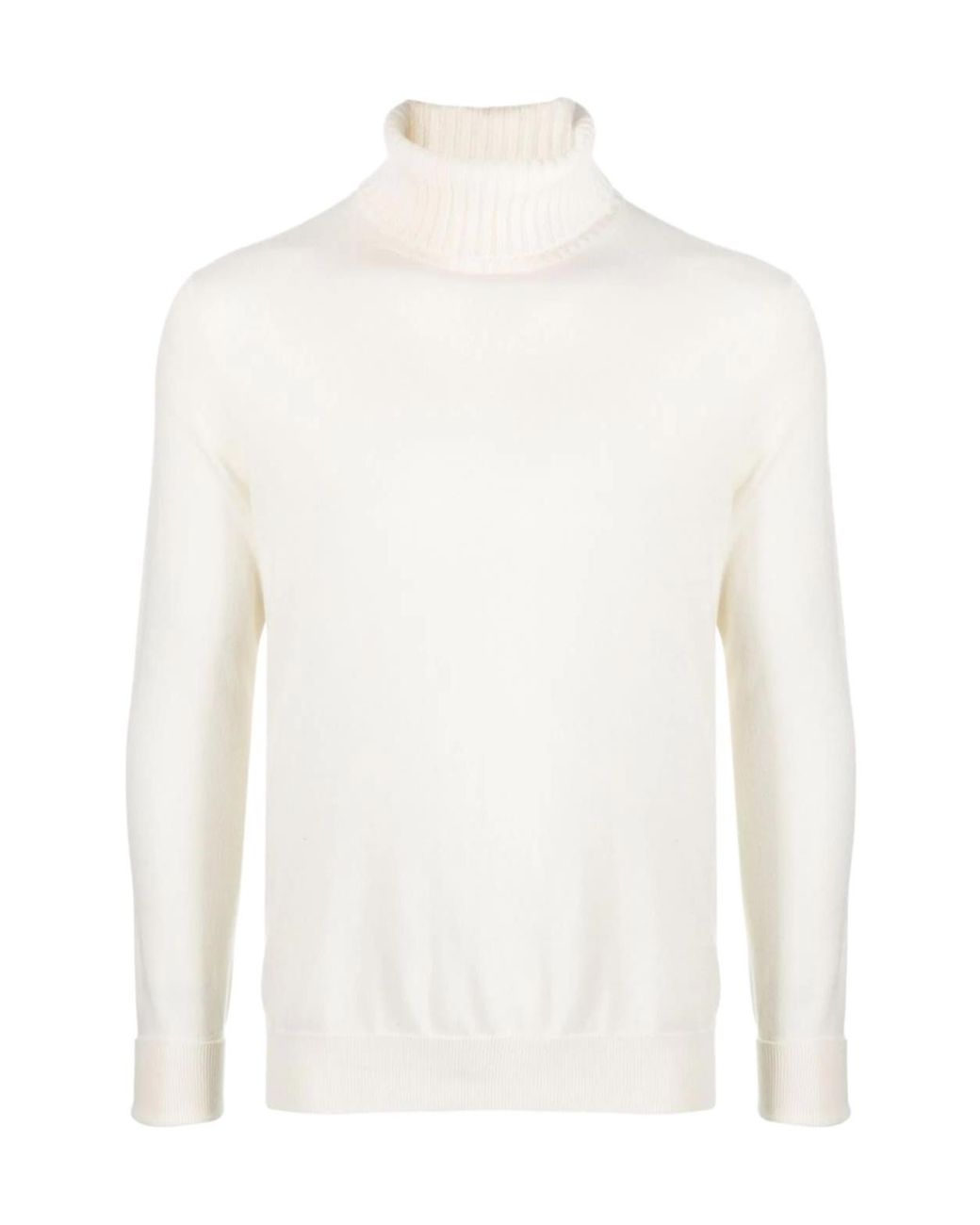Ballantyne White Plain Stitch Turtleneck Knitted Sweater for men