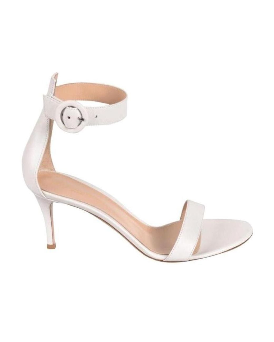 Gianvito Rossi White Portofino Ankle Buckled Sandals