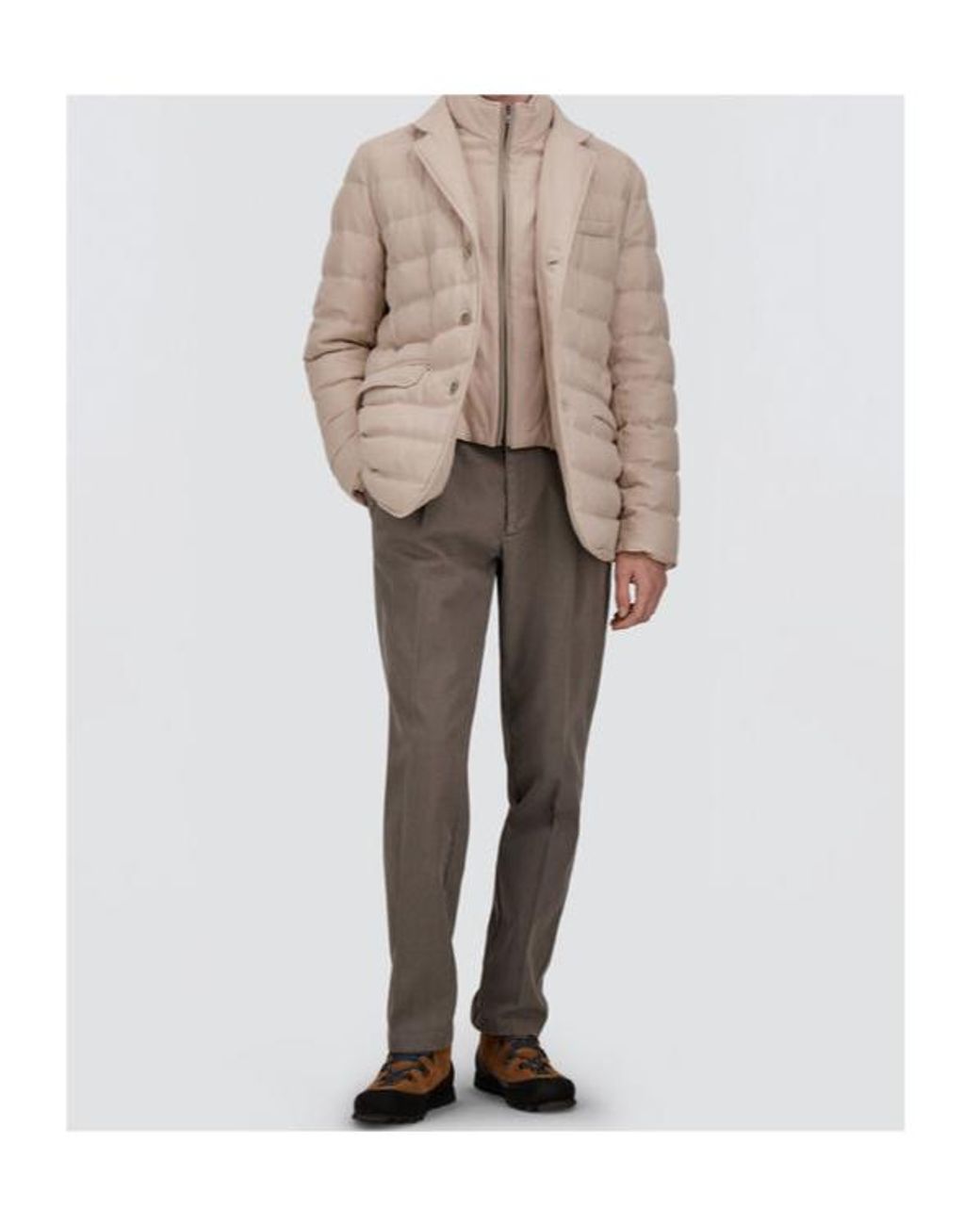 Herno Natural Quilted Wool-Blend Blazer for men
