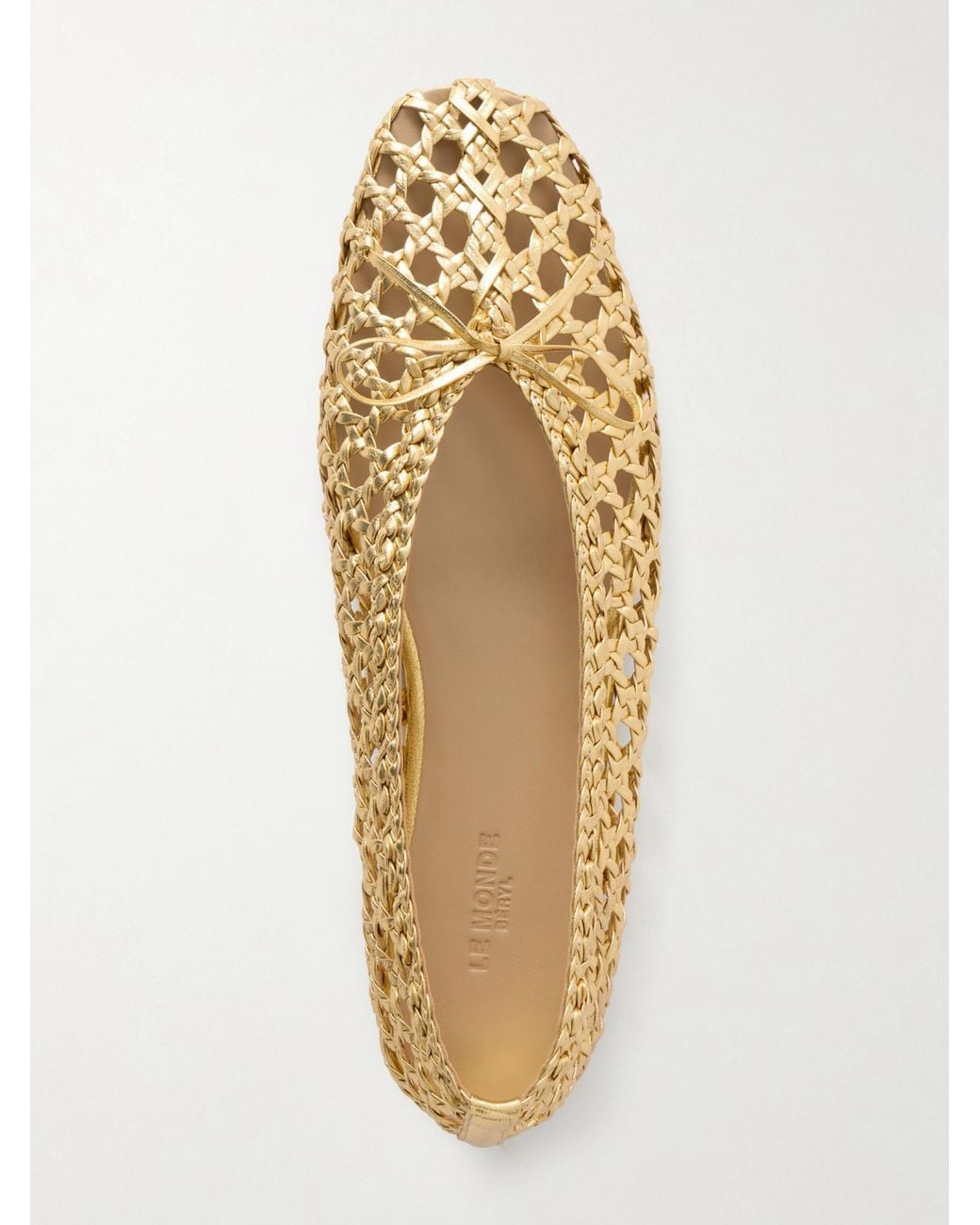 Le Monde Beryl Natural Woven Leather Ballet Flats