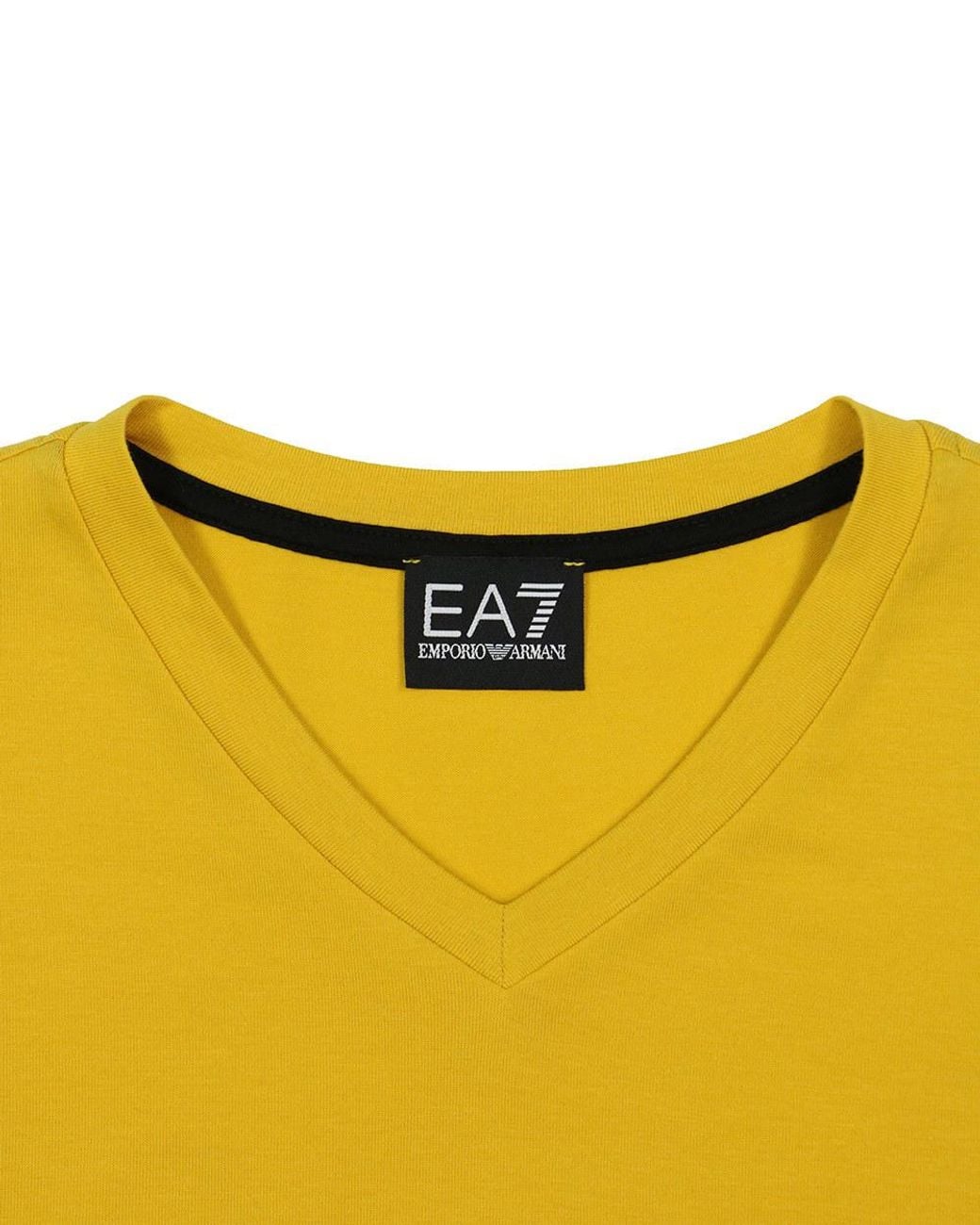 EA7 Yellow Logo Crew-Neck T-Shirt for men