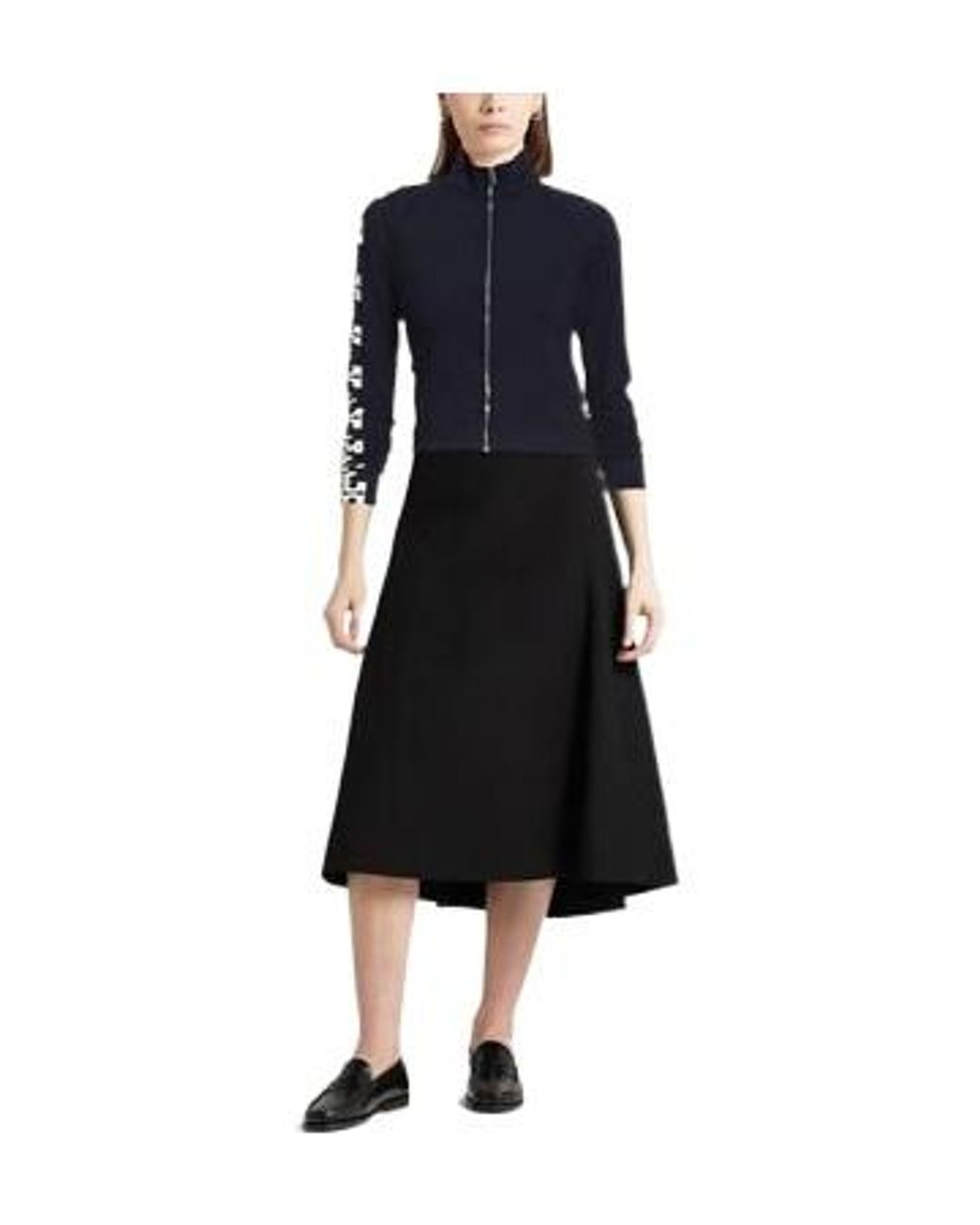 Tory Burch Blue Stand-Collar Full-Zip Cropped Jacket