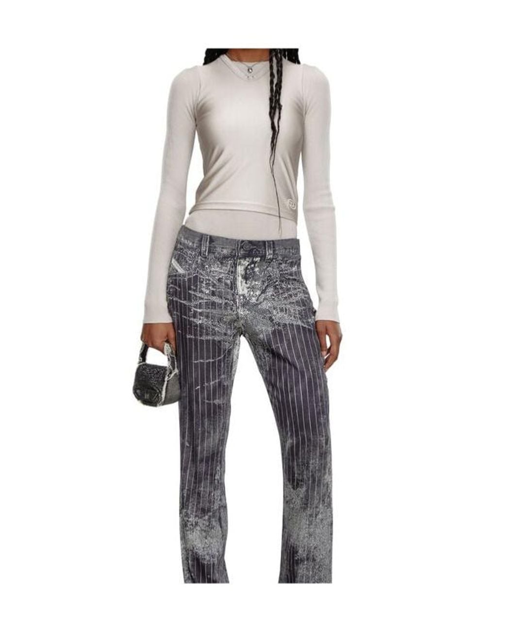DIESEL White Layered Long-Sleeve Knit With Vest Overlay