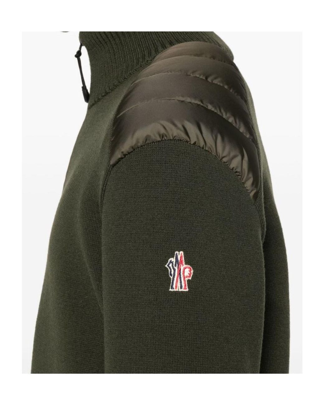 Moncler Green Grenoble Zip-Up High Neck Cardigan for men