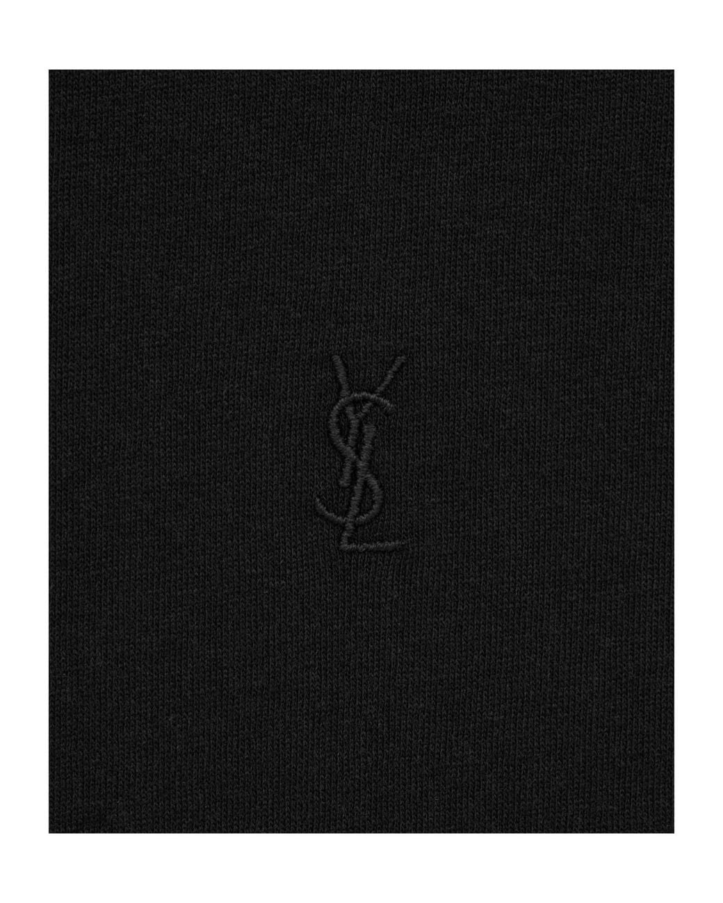 Saint Laurent Black Cassandre Crewneck T-Shirt for men