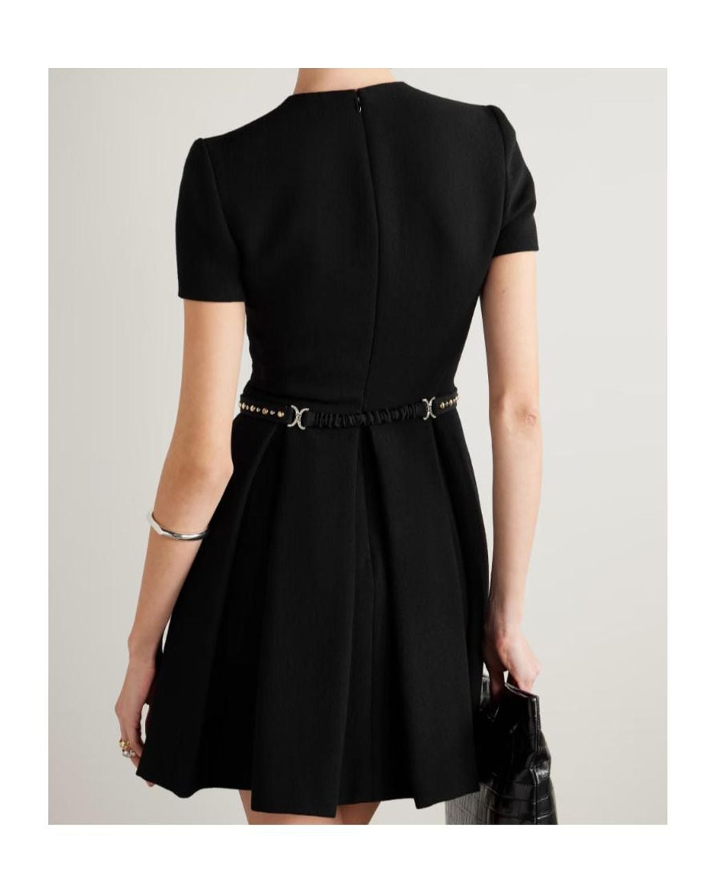 Versace Black A-Line Belted Mini Dress