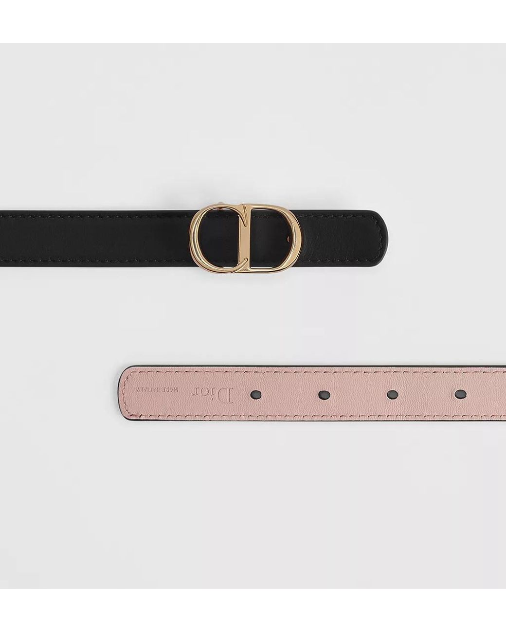 Dior White Christian Cd Logo Buckle Belt