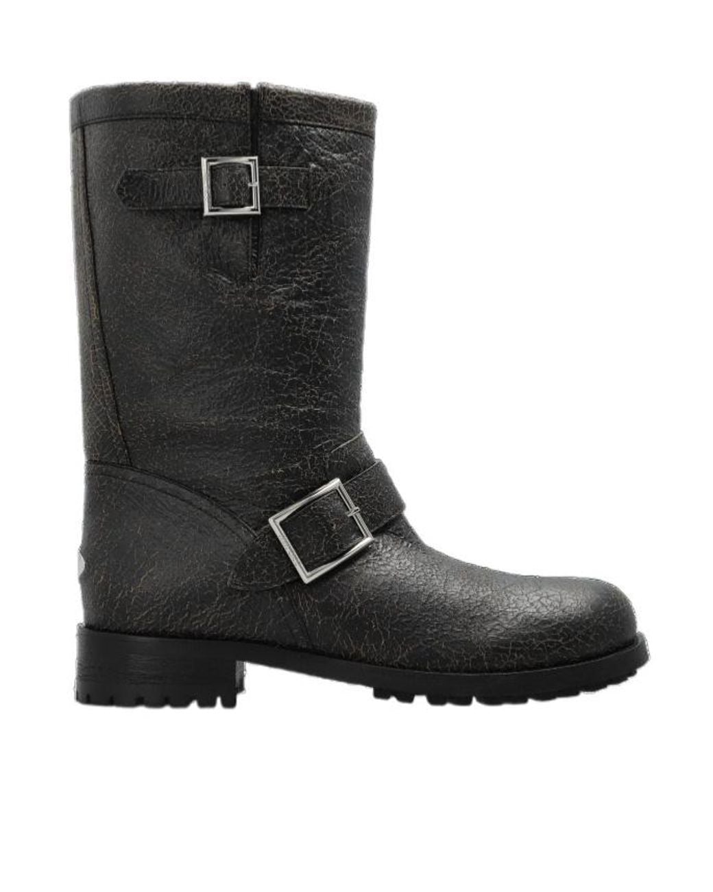 Jimmy Choo Black Logo Plaque Boots