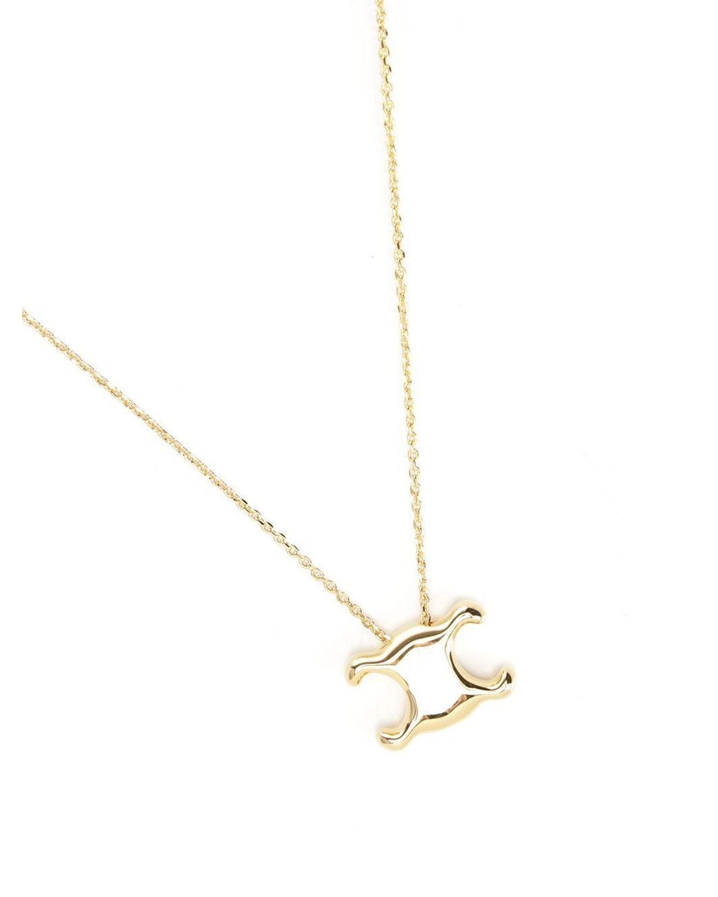 Céline White Logo Necklace