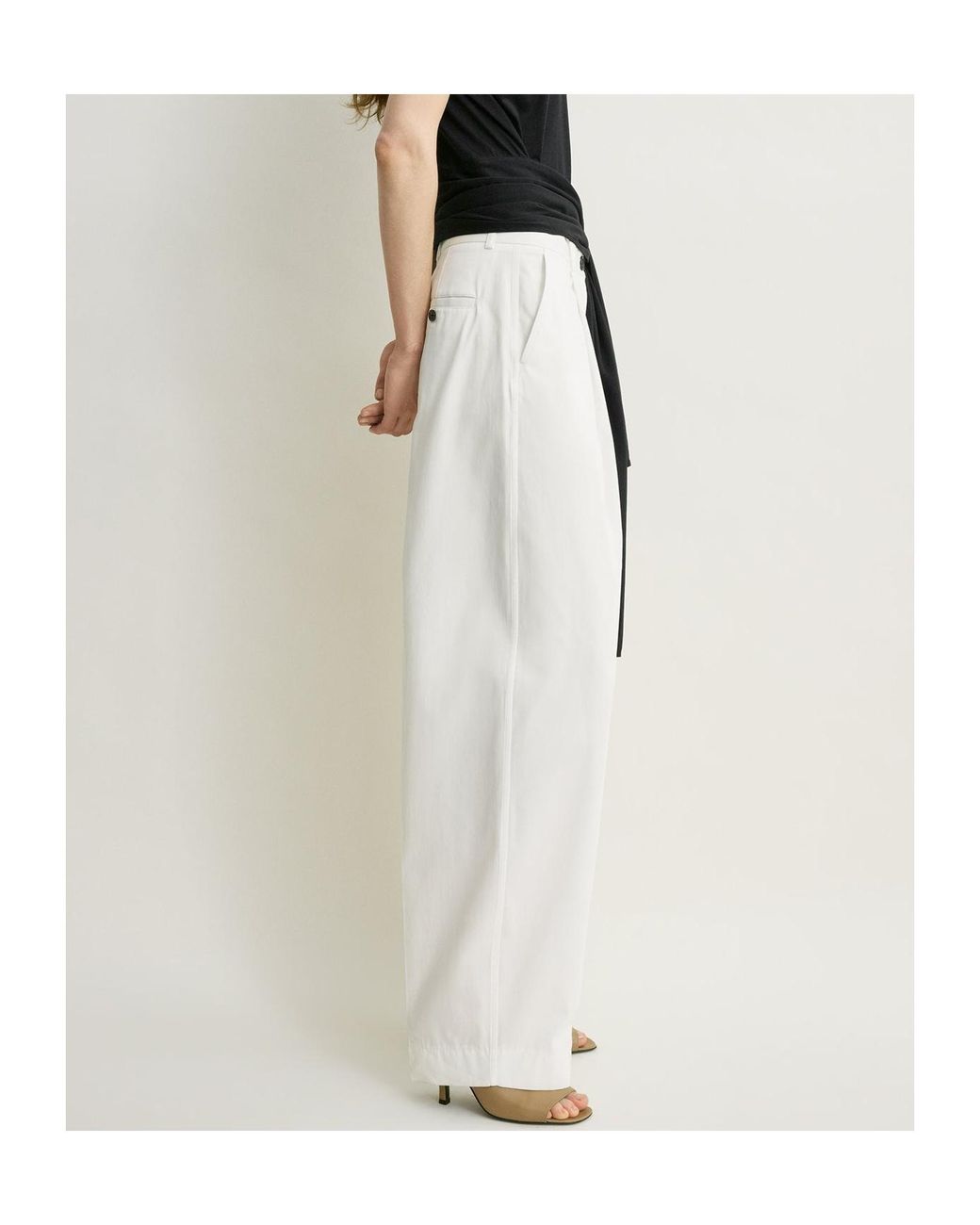 Totême White Totême Single Pleat Trousers