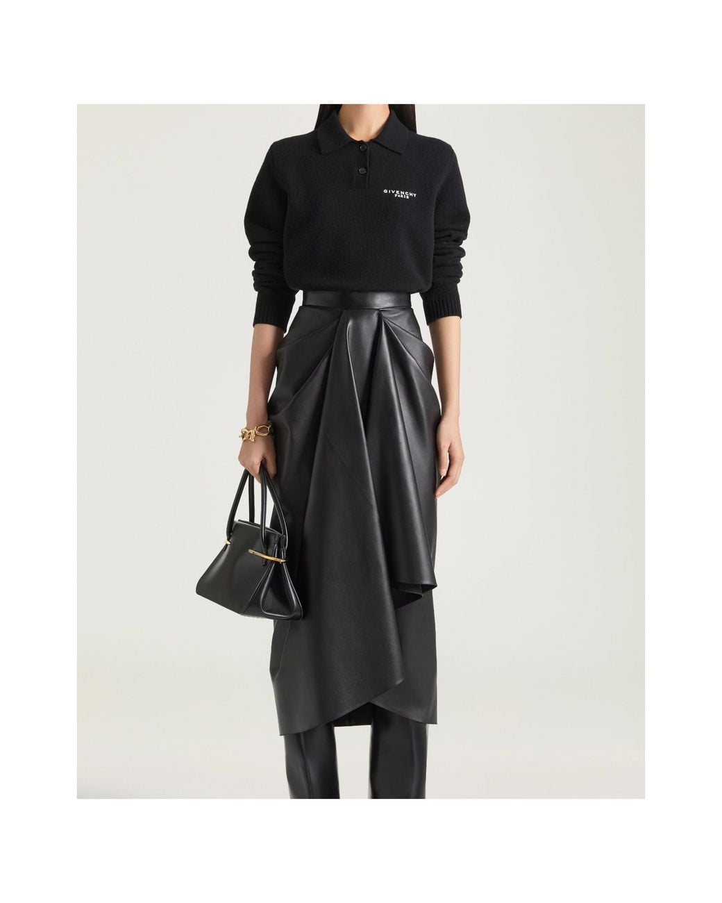 Givenchy Black Logo Polo Knitted Top