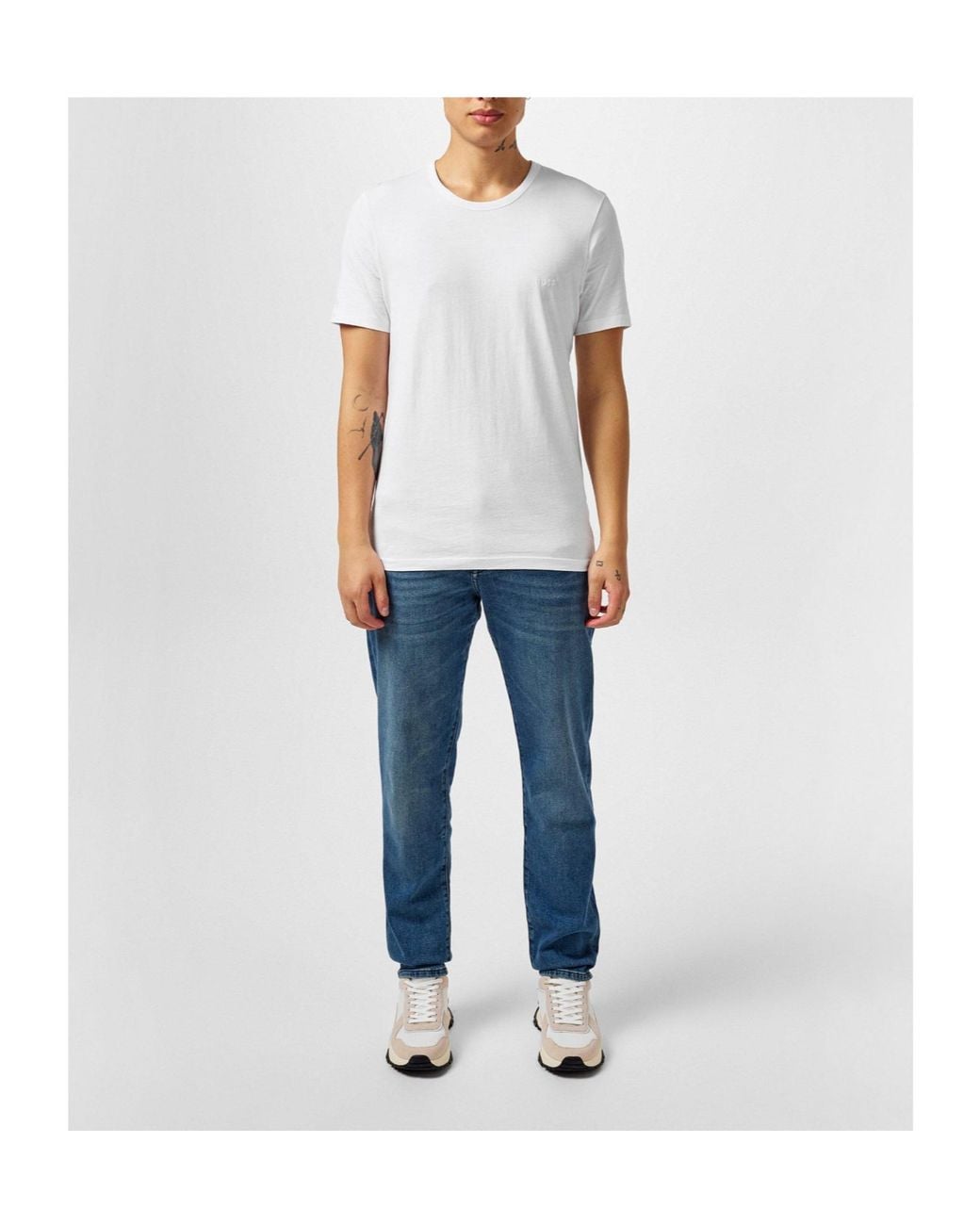 Boss White Neck T-Shirts for men