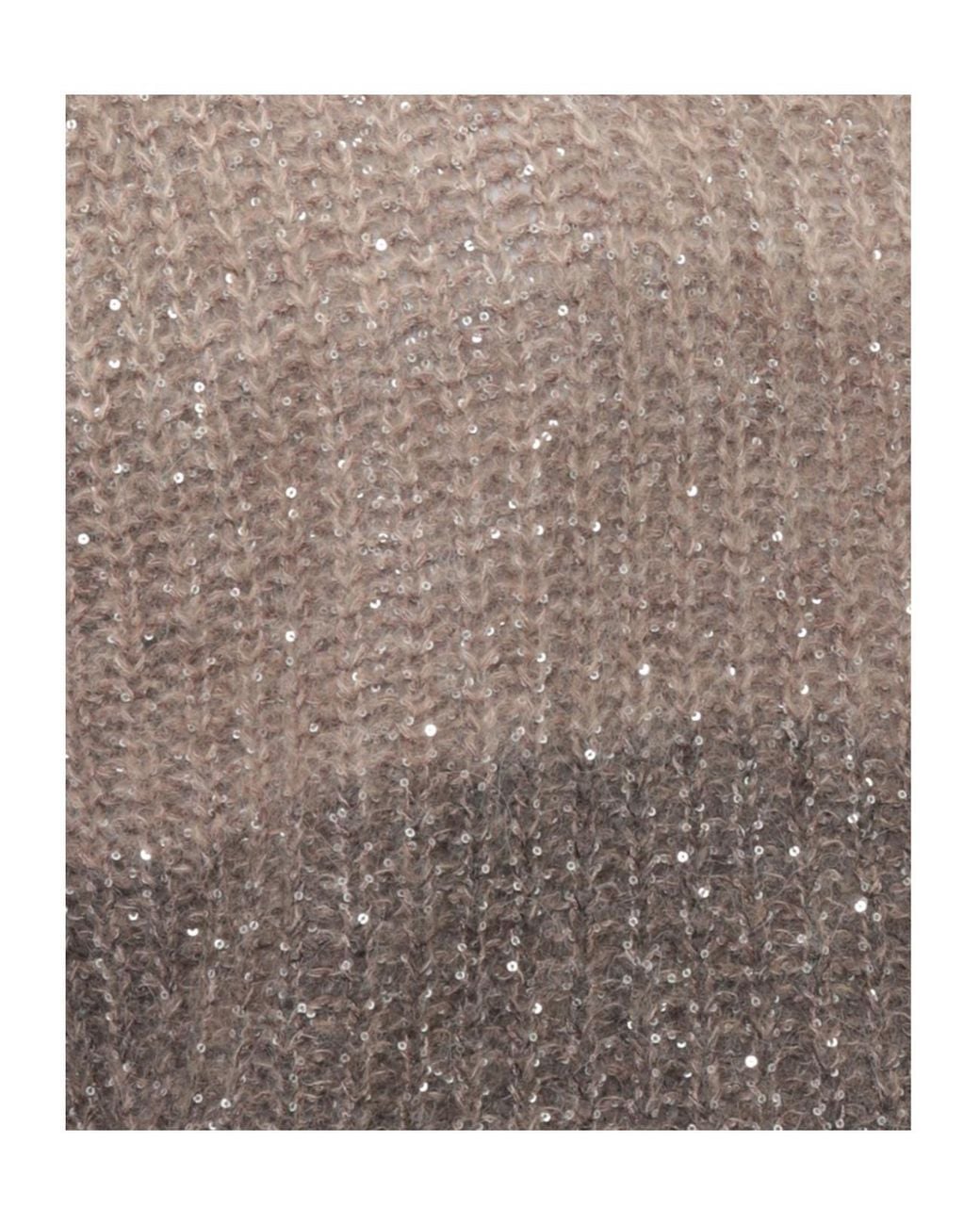 D.exterior Multicolor Sequinned Gradient Knitted Top