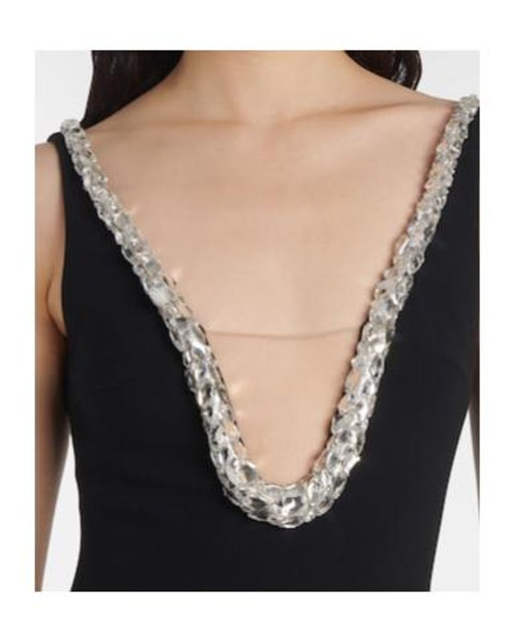 David Koma Black Crystal-Embellished Cady Gown