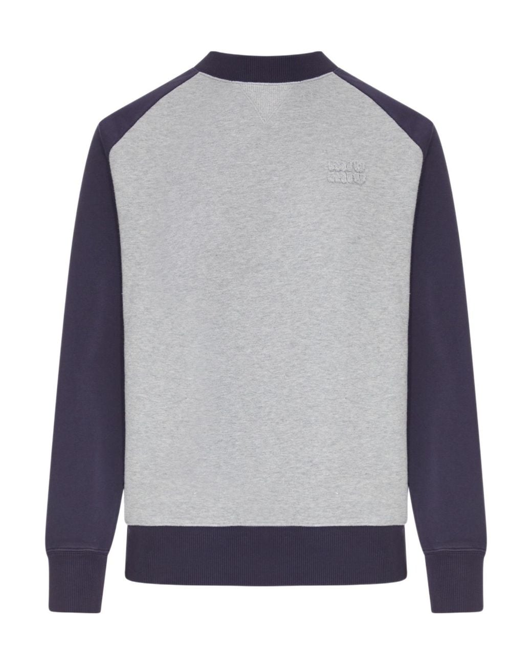 Miu Miu Blue Raglan-Sleeve Logo-Embroidered Sweatshirt