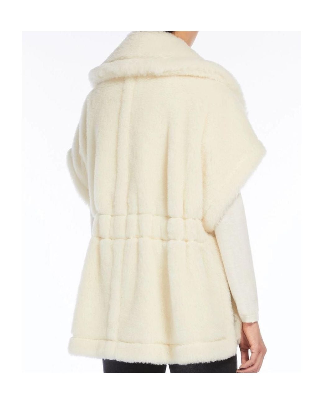 Max Mara White Alpaca And Wool Teddy Cape