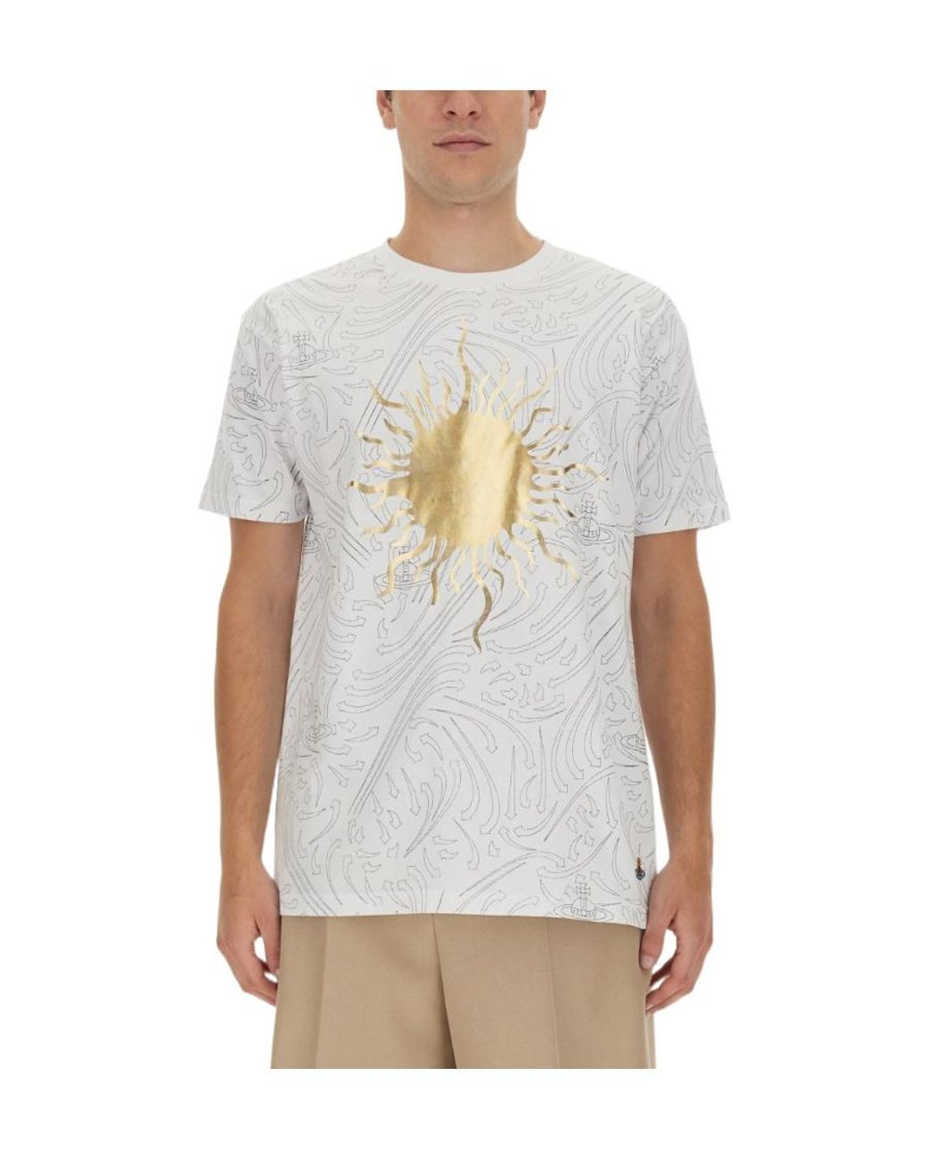 Vivienne Westwood White Graphic Printed Crewneck T-Shirt for men
