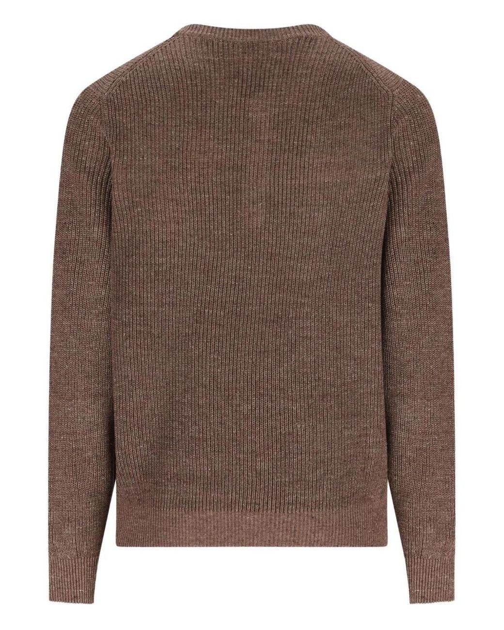 Brunello Cucinelli Brown Button-Placket Sweater for men