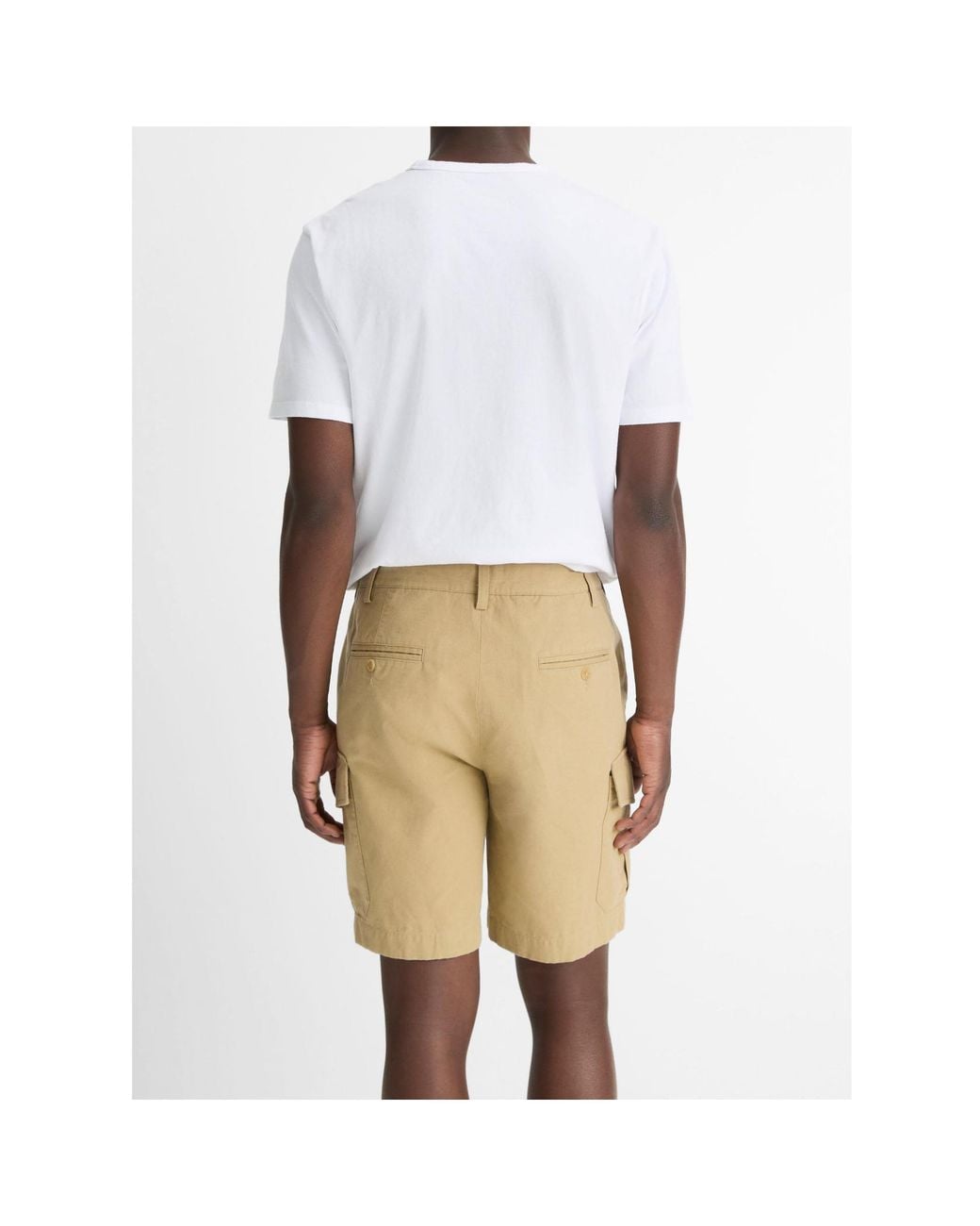 Vince White Belt Loop Shorts for men