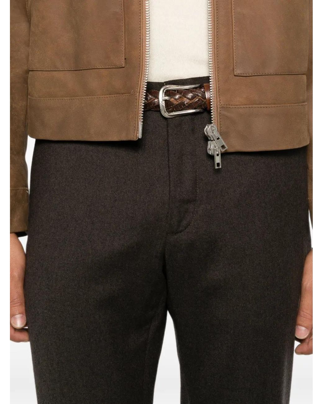 Incotex Gray Elasticated-Waistband Trousers for men