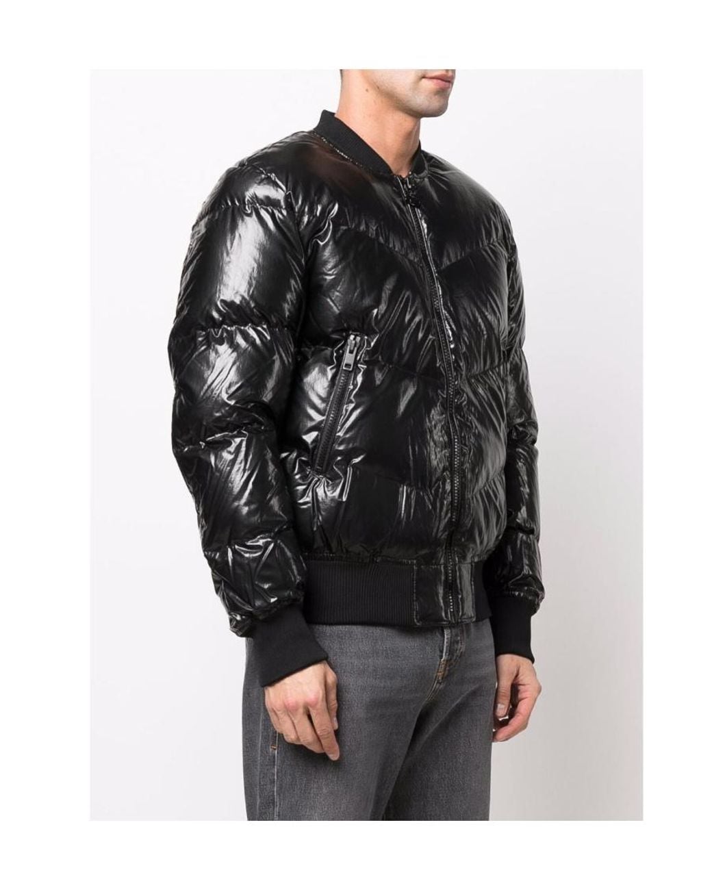 DIESEL Black W-Sten Zip-Up Quilted Jacket for men