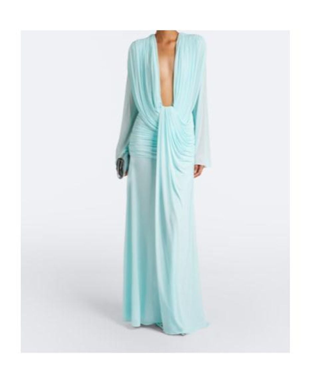 Christopher Esber Blue Ripple Draped Gown