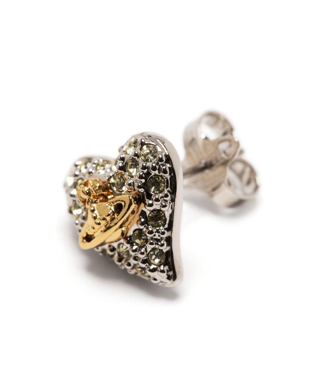 Vivienne Westwood Metallic Petra Heart-Shape Stud Earrings