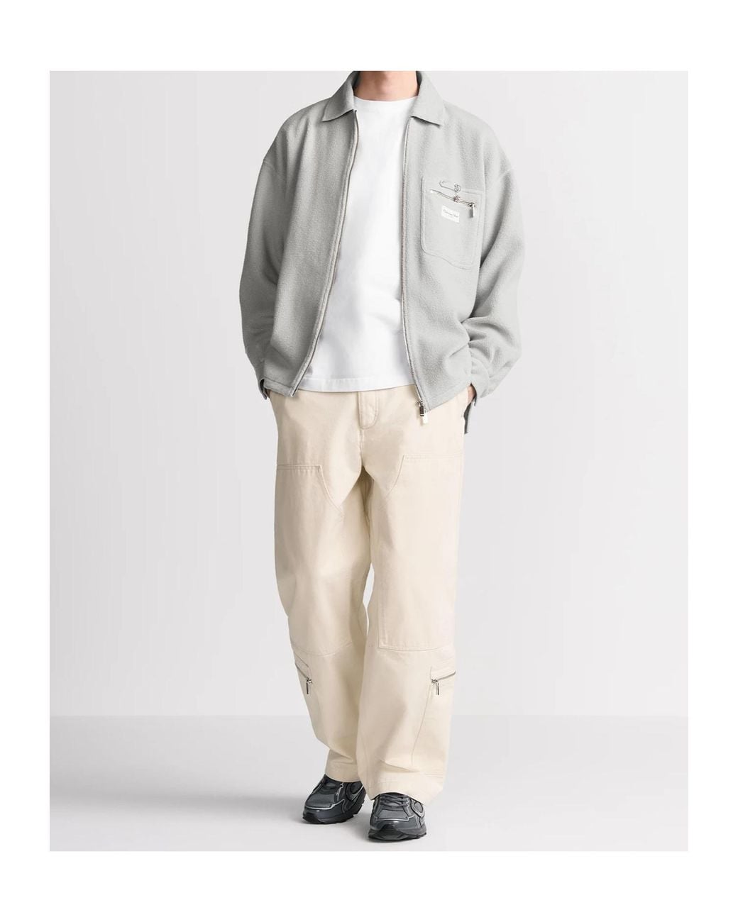 Dior Gray Homme Cd Couture Zipped Overshirt for men