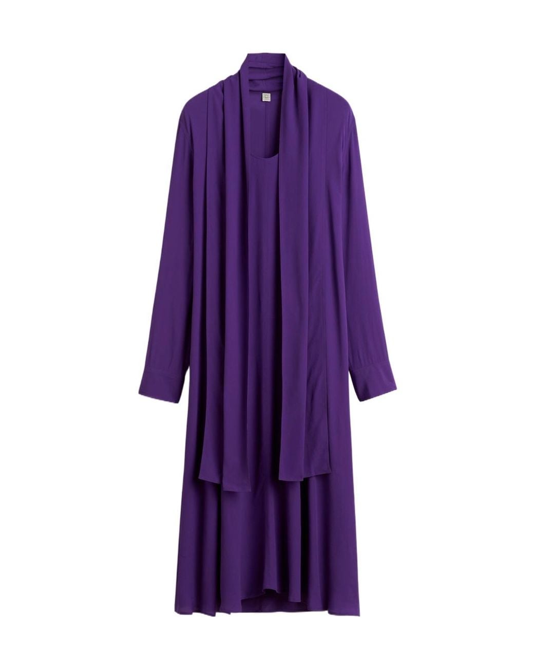 Totême Purple Totême Scarf Detail Maxi Dress