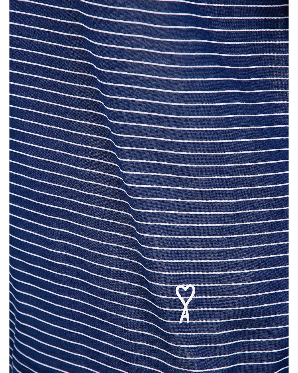 AMI Blue Ami Ami De Coeur Striped T-Shirt