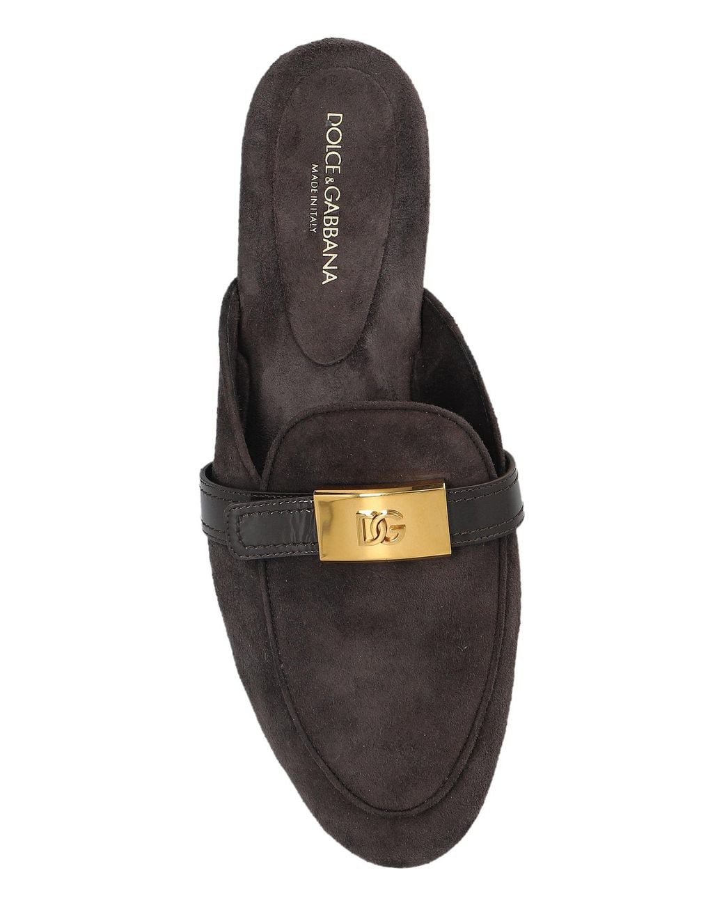 Dolce & Gabbana Black Logo Plaque Mules