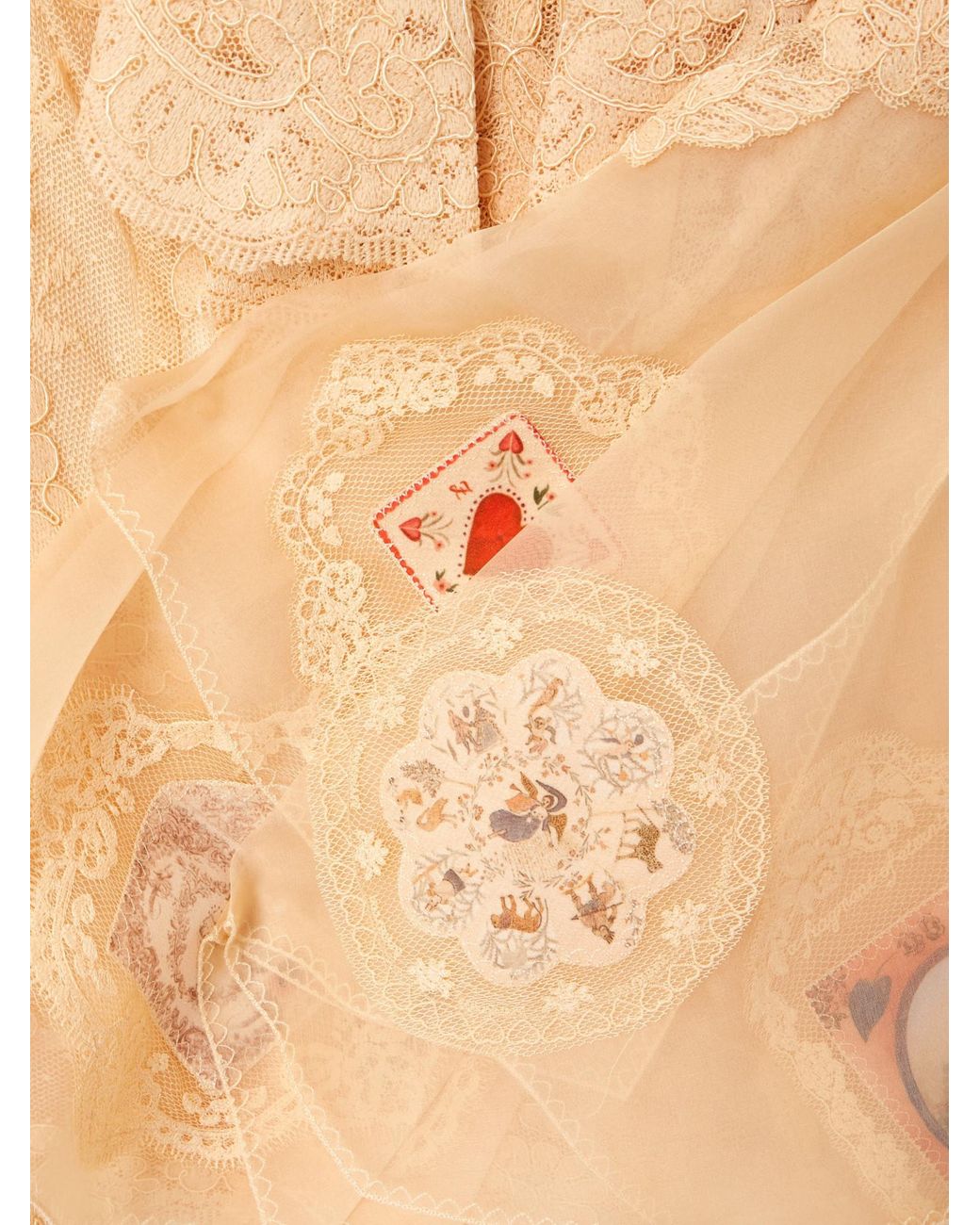 Zimmermann Natural Flared Sleeve Ruffled Lace Shirt