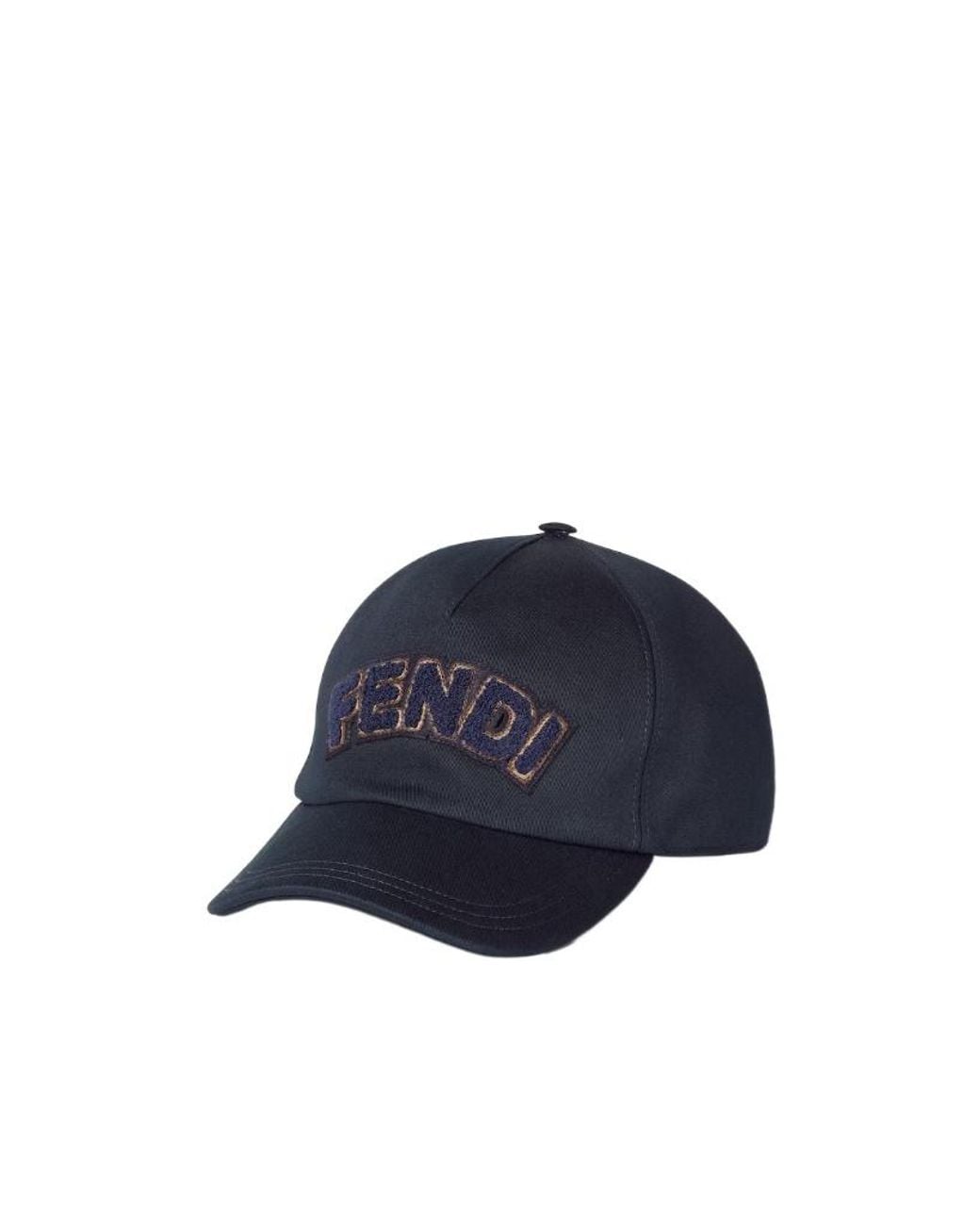 Fendi Blue Logo Patch Baseball Cap for men