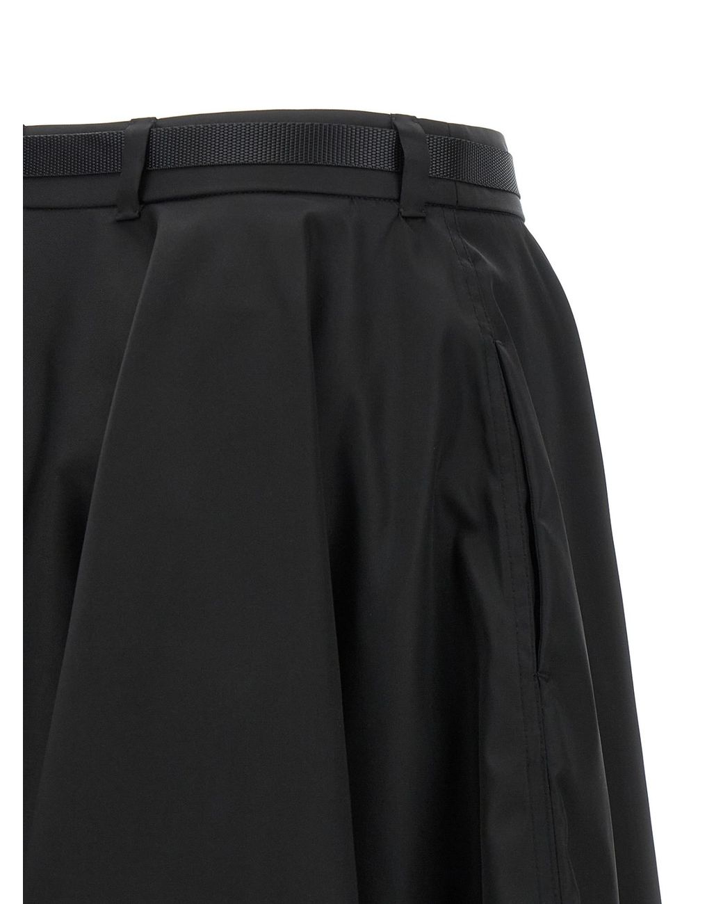 Prada Black Re-Nylon Flared Skirt