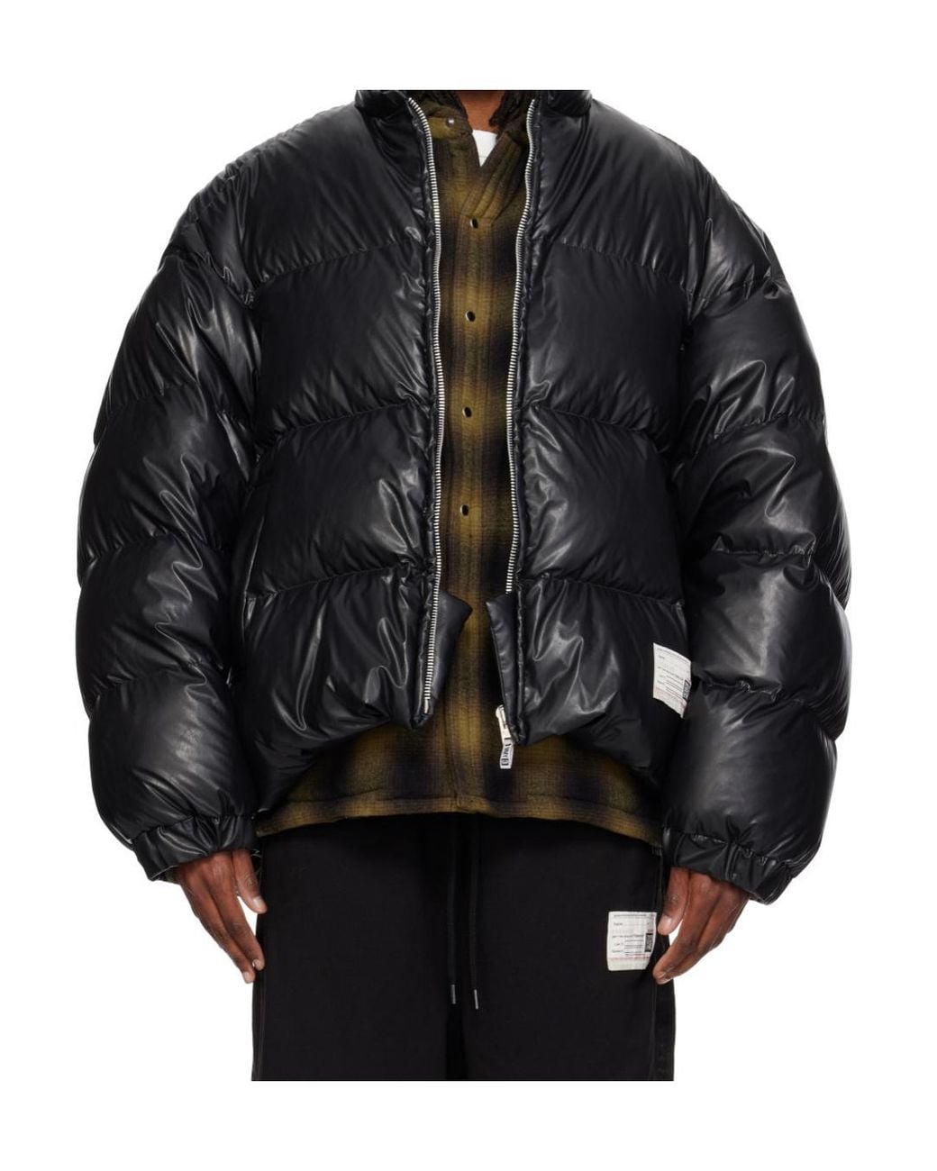 Maison Mihara Yasuhiro Black Bottom Folded Down Jacket for men
