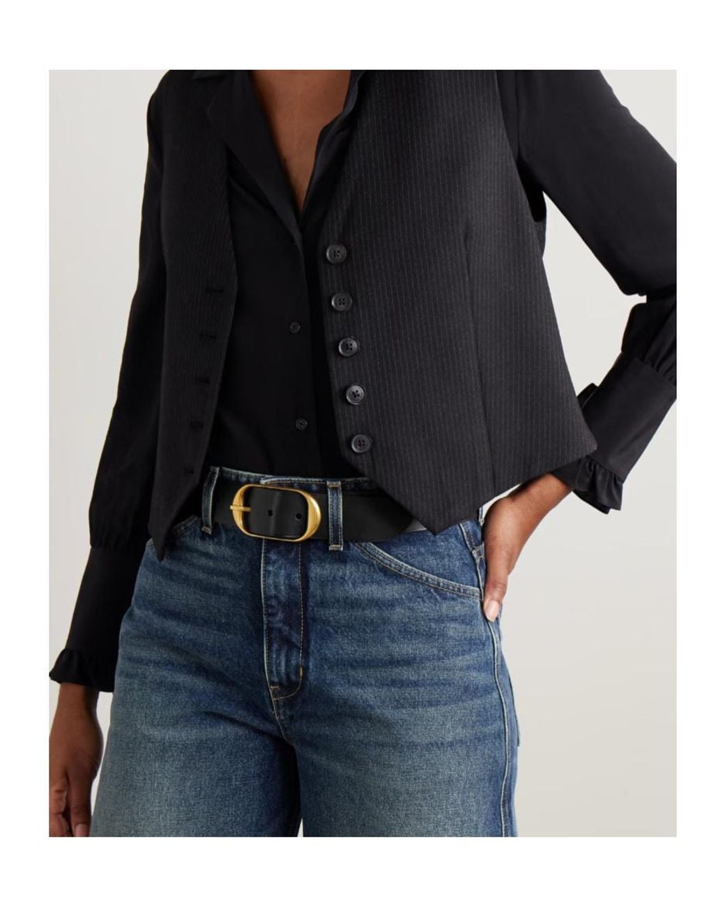 Nili Lotan Black Nili Leather Belt