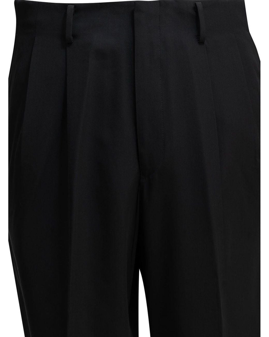 A.PRESSE Black Wide-Leg Tailored Pants for men