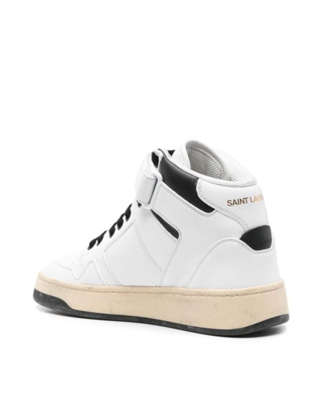 Saint Laurent White Lax Mid Top Sneaker