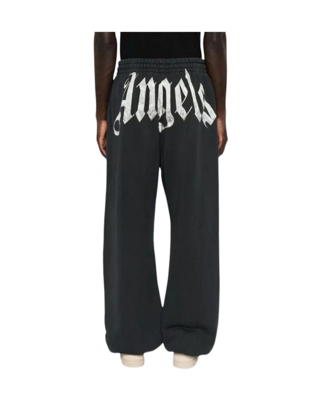 Palm Angels Black Drawstring Casual Pants for men