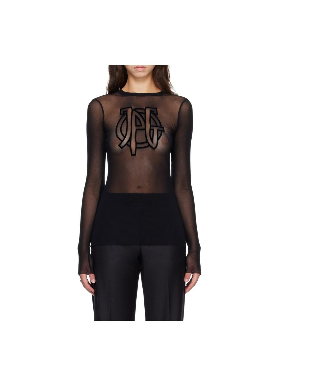 Jean Paul Gaultier Black Long-Sleeved Top