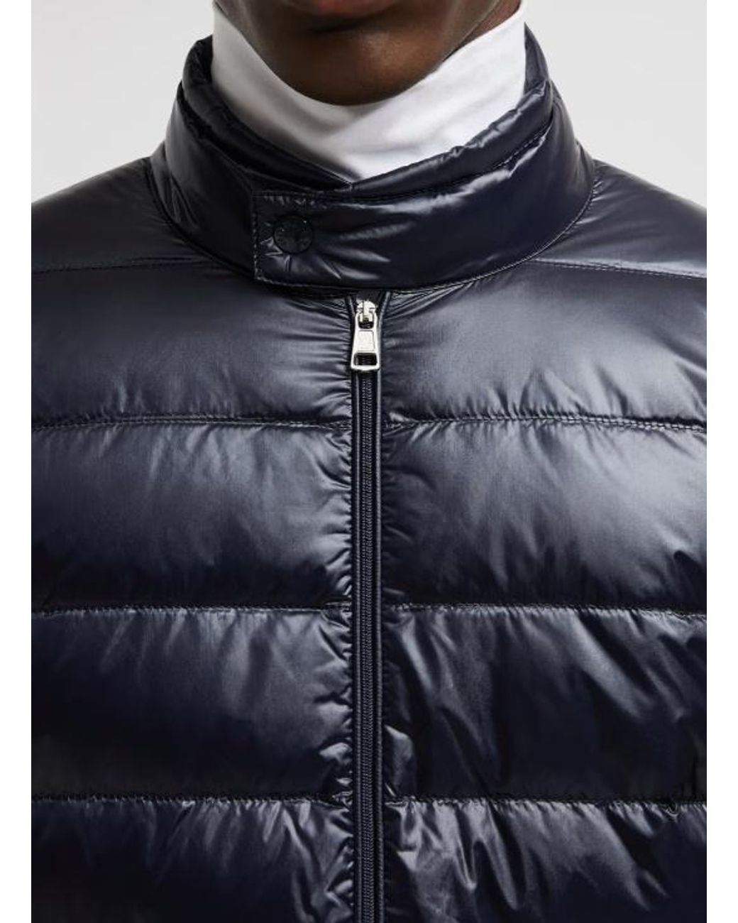 Moncler Blue Zip-Up Padded Jacket for men