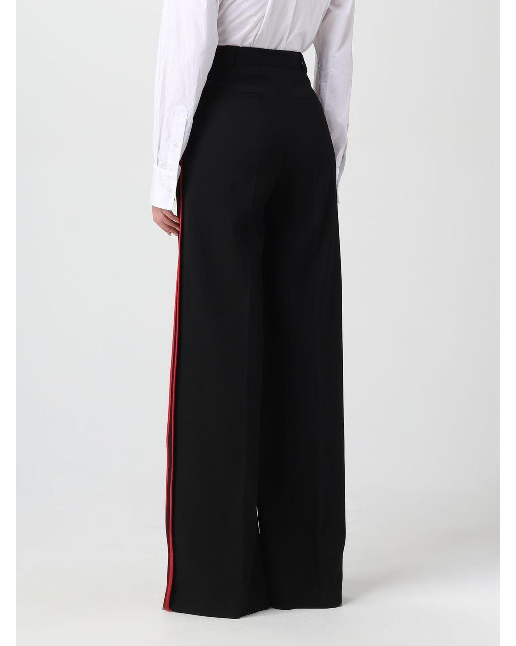 RED Valentino Black Logo Casual Pants
