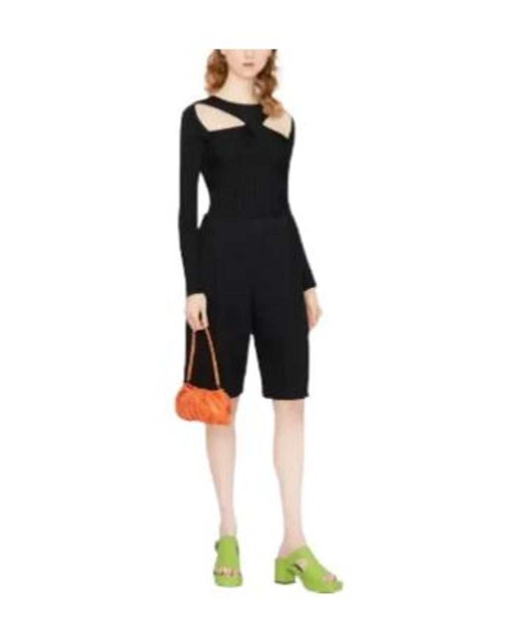 Self-Portrait Black Hollow-Out Knit Top