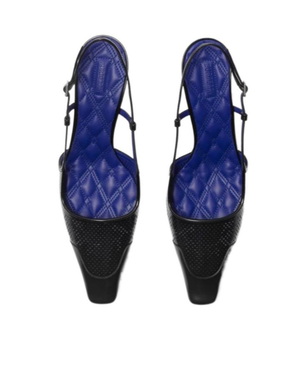 Burberry Black Chisel Square-Toe Slingback Pumps