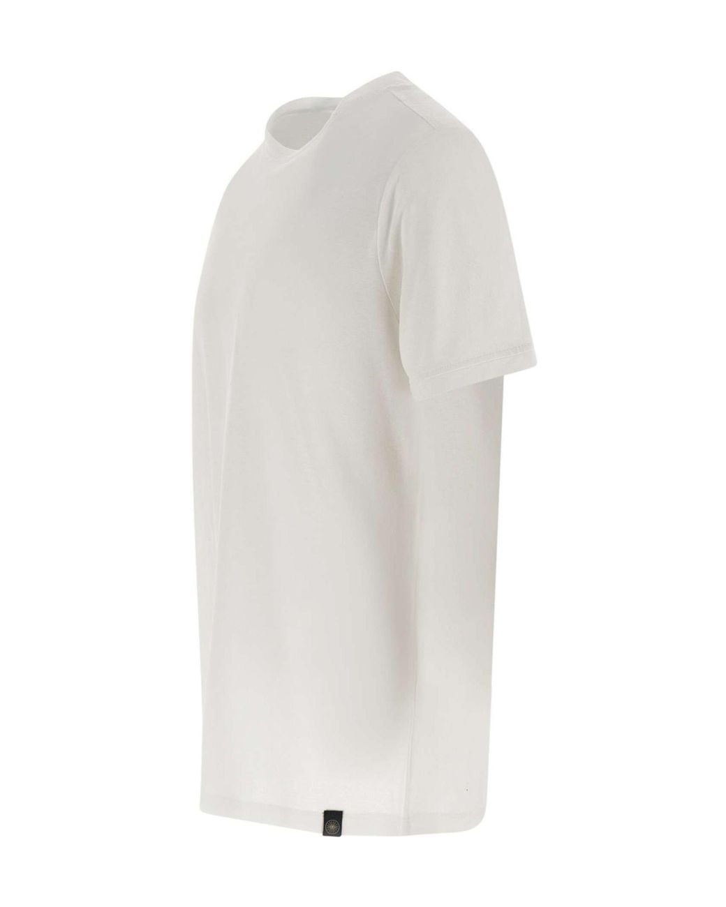 Kangra Cashmere White Kangra Ribbed Crew Neck T-Shirt for men