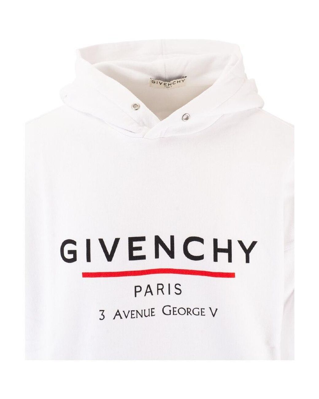Givenchy White Logo Printed Hoodie for men
