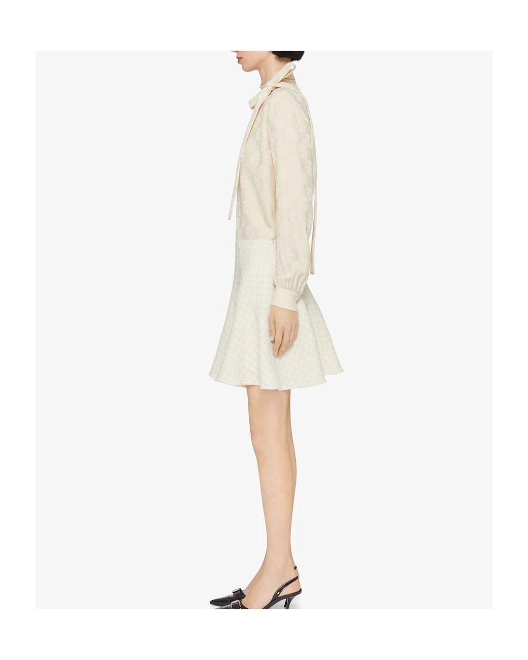 Givenchy Natural 4G Jacquard Long-Sleeved Blouse
